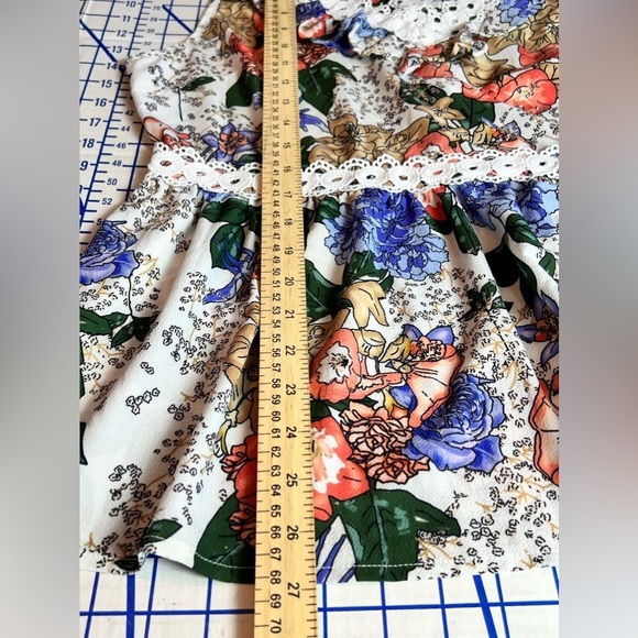 SUZANNE BETRO PEPLUM TOP XL FLORAL LACE BACK ZIP SLEEVELESS - Picture 8 of 8